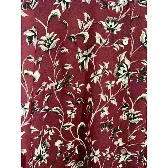 J. Jill Womens Button Up Blouse Floral Long Sleeve Top Size Large - Picture 2 of 8